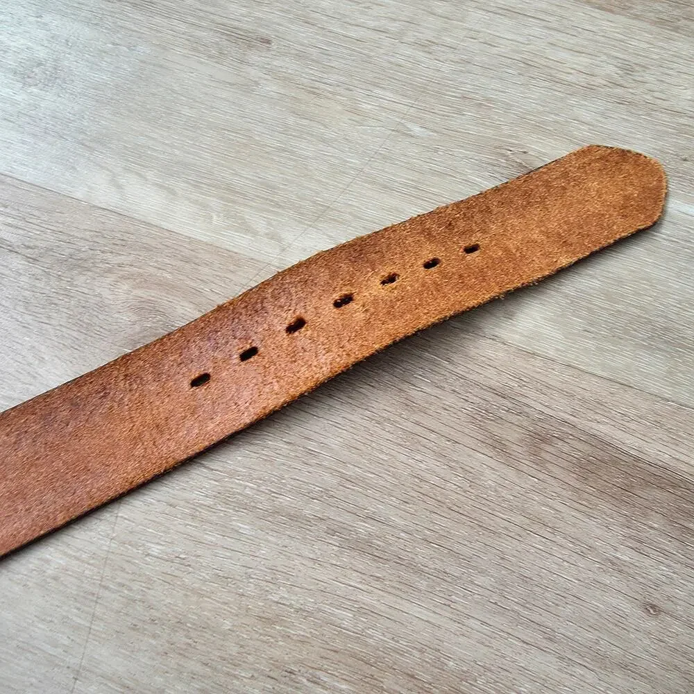 Vintage Chambers Phoenix Black Embossed Leather Belt Faux Woven sz 30 Retro